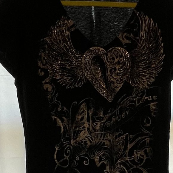 L.O.L. Vintage Black V NECK Graphic TSHIRT SIZE XXL NWOT - Picture 4 of 5